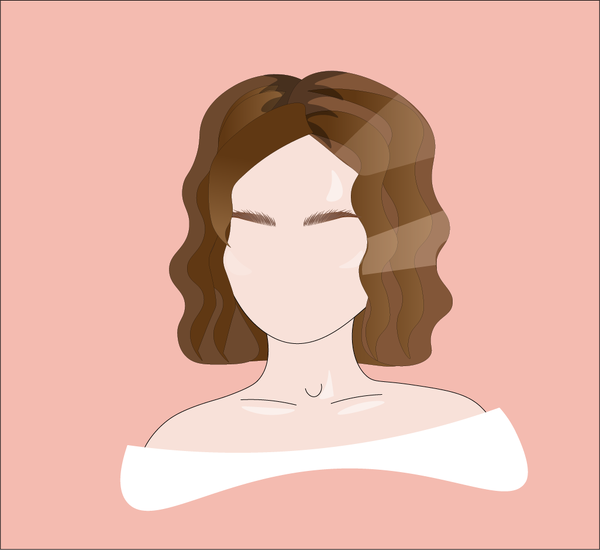 Иллюстрация: естественные брови и сияющая кожа