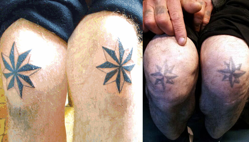 Тату звезды на коленях - история и значения тюремной татуировки, фото работ