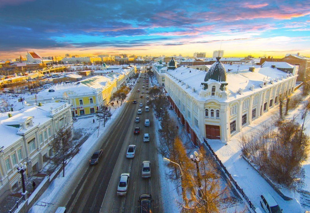 (Город зимой).