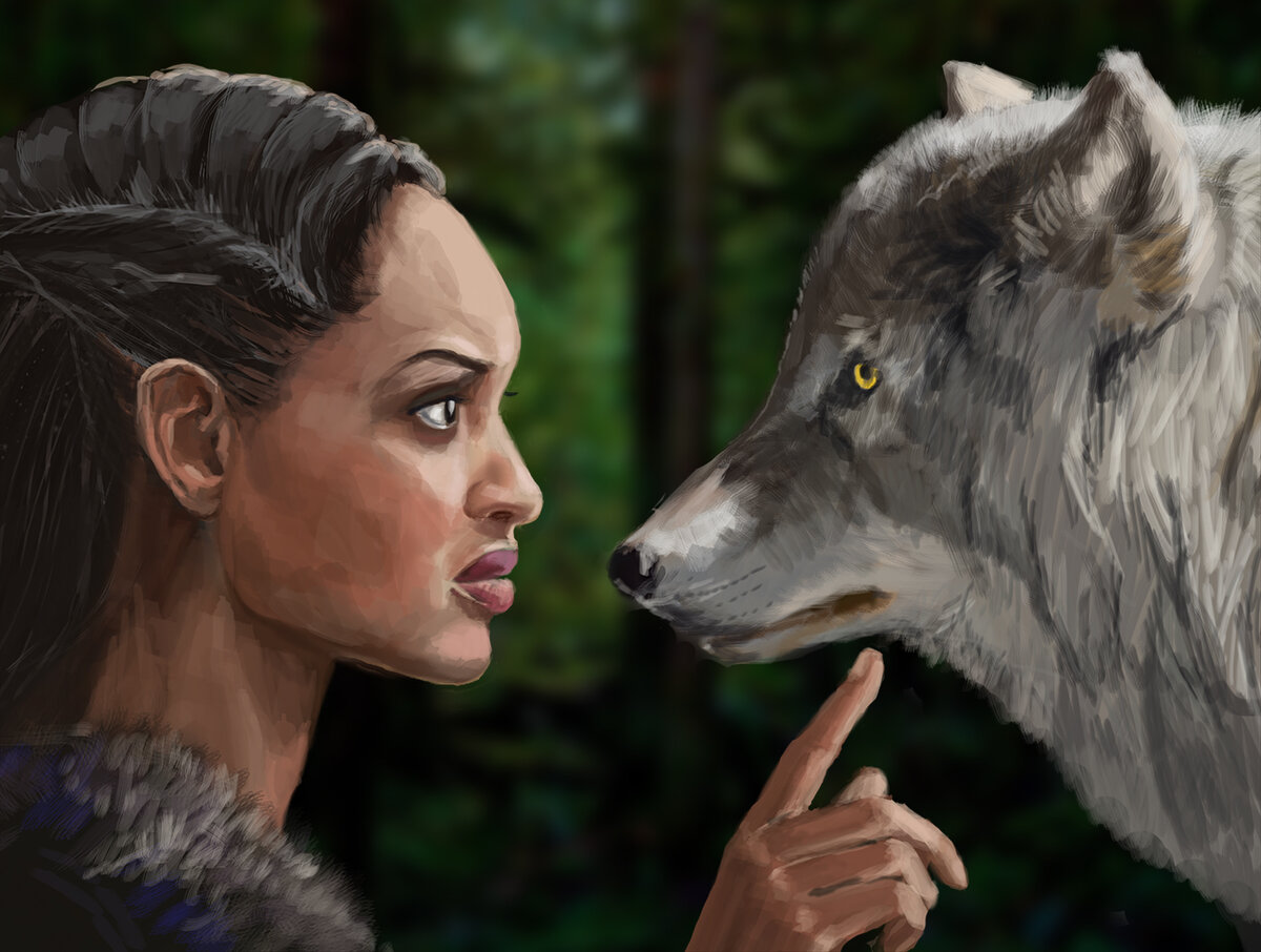 Мой рисунок. Дева - по референсу.