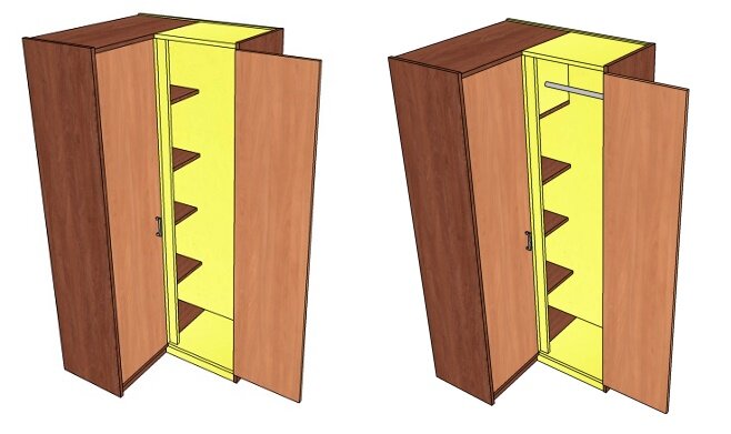 Угловой шкаф-купе своими руками, чертежи и схемы