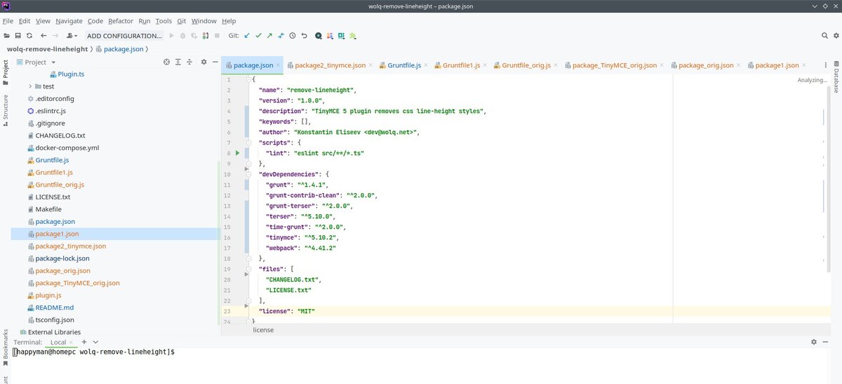 Пишу плагин remove-lineheight в phpStorm