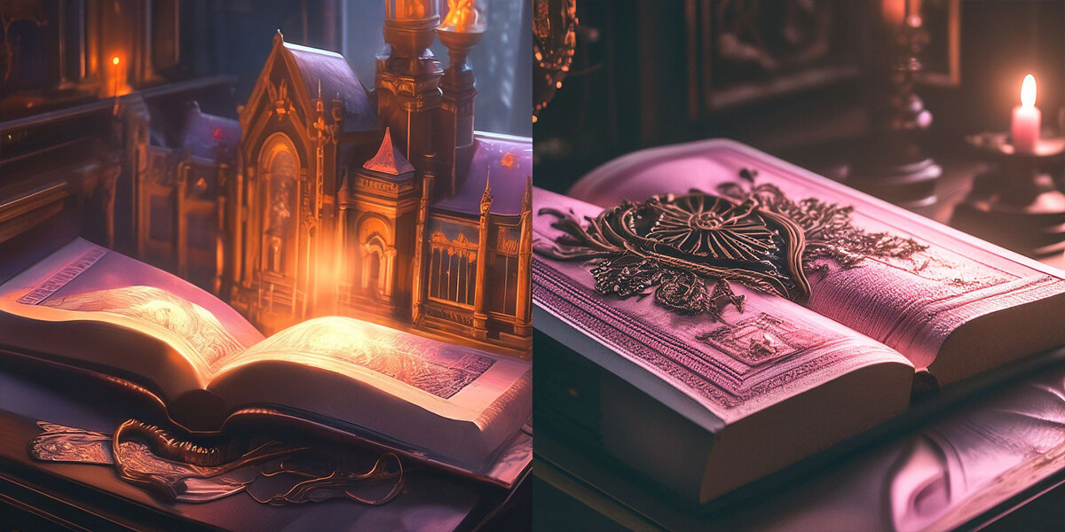 Вот такая случилась магия по моим запросам: «раскрытая книга», «викторианский стиль»