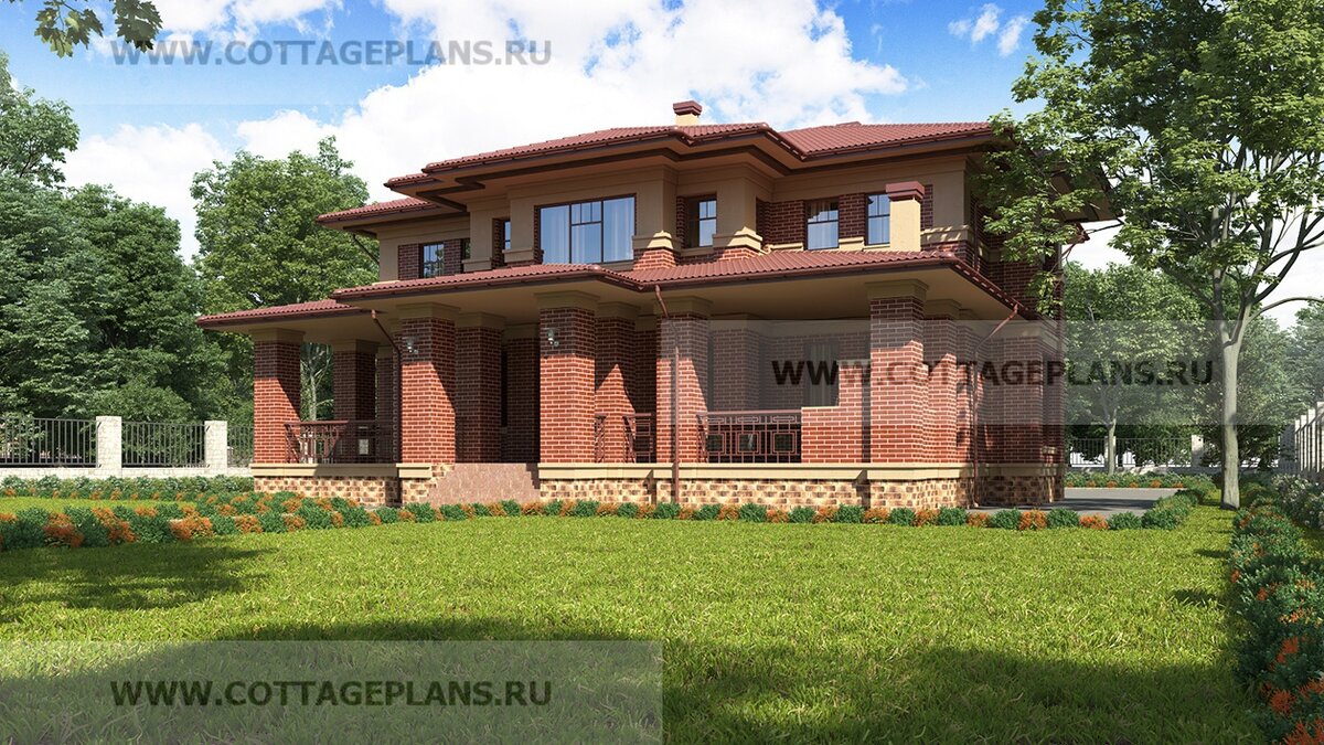 2-й и 3-й фасады дома. Источник фото: https://www.cottageplans.ru