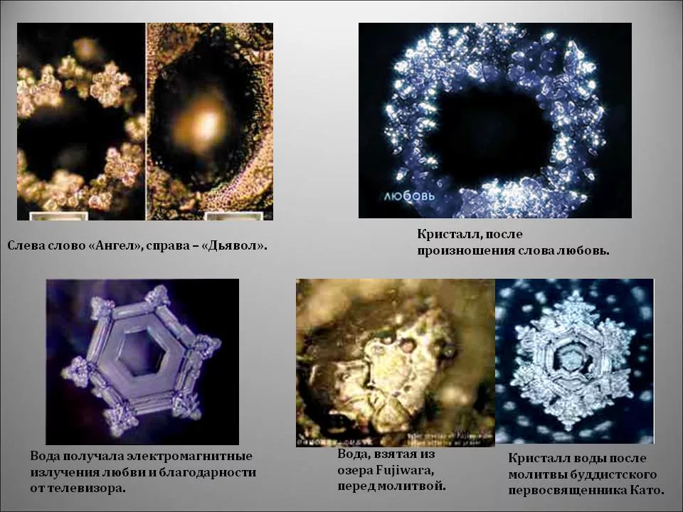 И изменяют свою структуру. Кристалл воды после молитвы. Кристаллы воды влияние слов. Влияние слов на воду. Структура воды под микроскопом.
