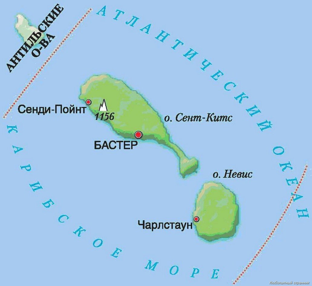 Сан марино сент киттс и невис прогноз. Сент-Кристофер и Невис на карте.