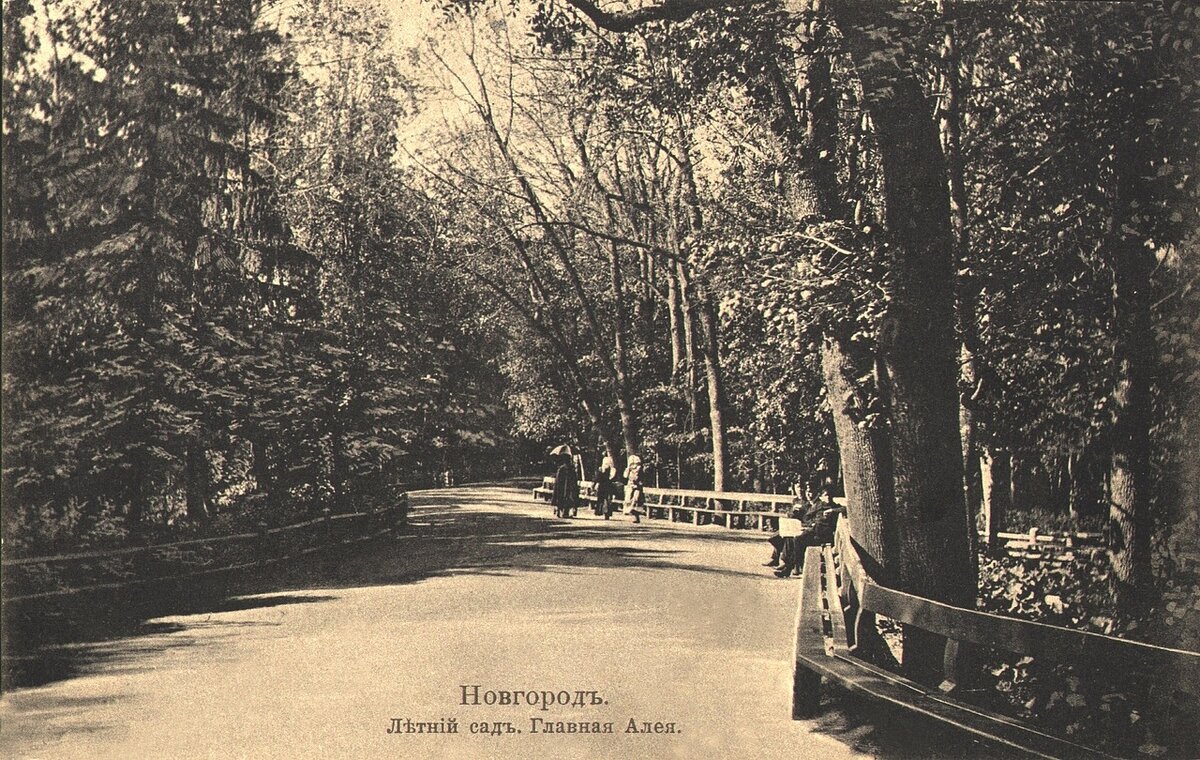 Летний сад. Главная аллея. Открытка из коллекции Н. А.Козырева, https://vk.com/club12011186