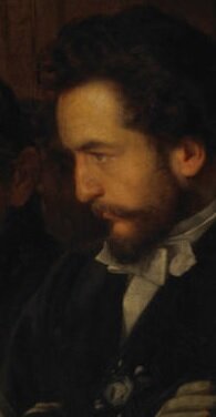 Василий Пукирев. Автопортрет в картине "Неравный брак"