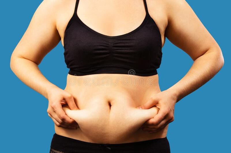 Жировые отложения в области живота.Именно они наиболее опасны.