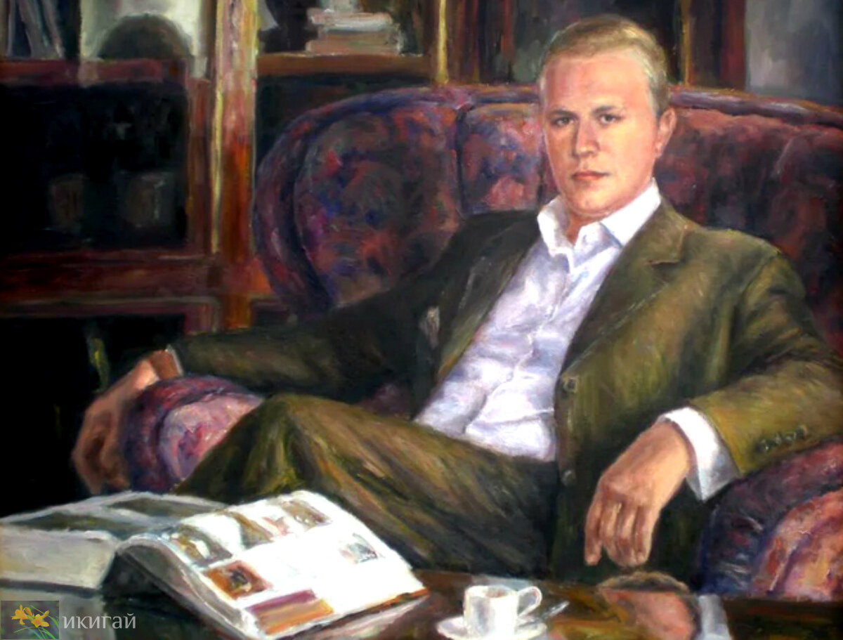 Мужской портрет в кресле живопись