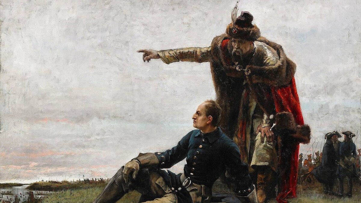 "Гетман мазепа и Карл 12 после Полтавской битвы" - картина Г. О. Седерстрем