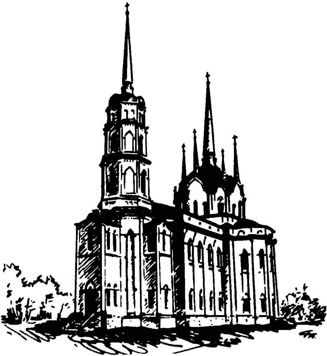 Раскраска Троицкой церкви города Яранска Кировской области