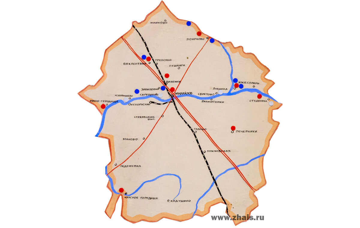 Карта михайловского района рязанской области с населенными пунктами