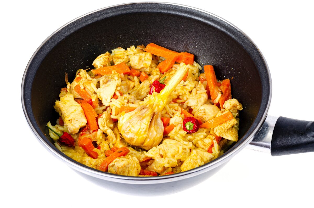 Рецепт плова с чесноком.