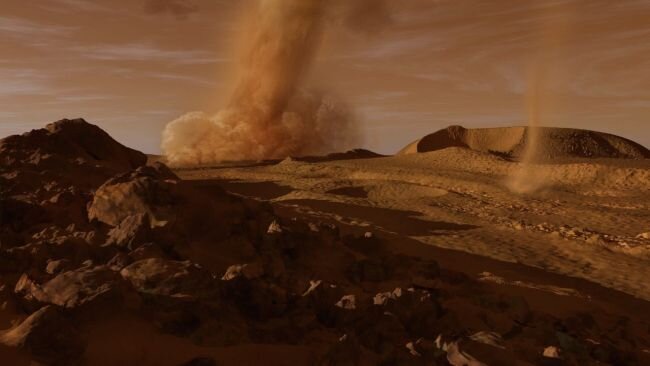 Визуализация вихрей на марсианской поверхности