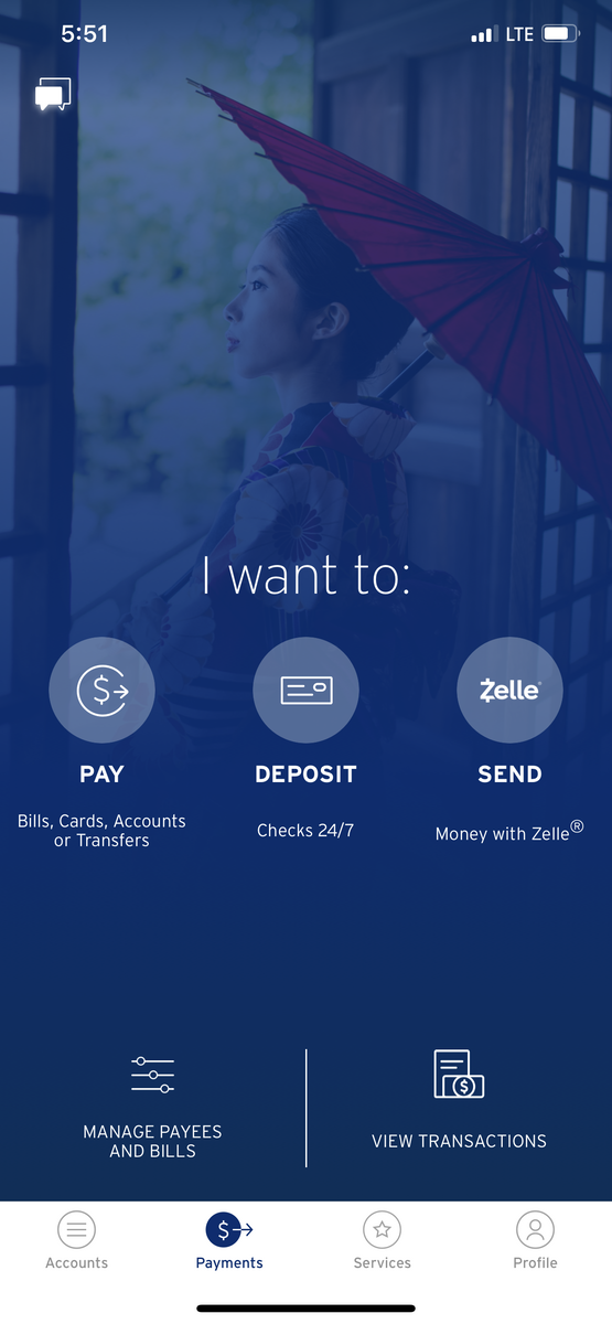 Скрин-шот приложения Citibank