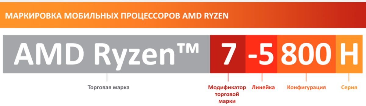 Пример маркировки AMD Ryzen 5000 — самой современной линейки процессоров AMD 