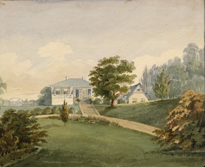 Неизвестный художник. Павловск (?). Загородный домик Е.И. Нелидовой (?).1830-40-е гг