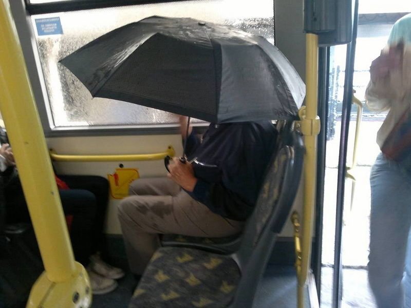 Веселые туристы в автобусе