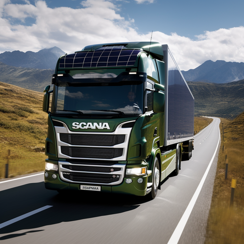  В тесте учувствовал гибридный седельный тягач Scania с 560 сильным двигателем и 18 метровым полуприцепом.  На тягаче установлена батарея 100 кВтч и 200 кВтч в прицепе.-2