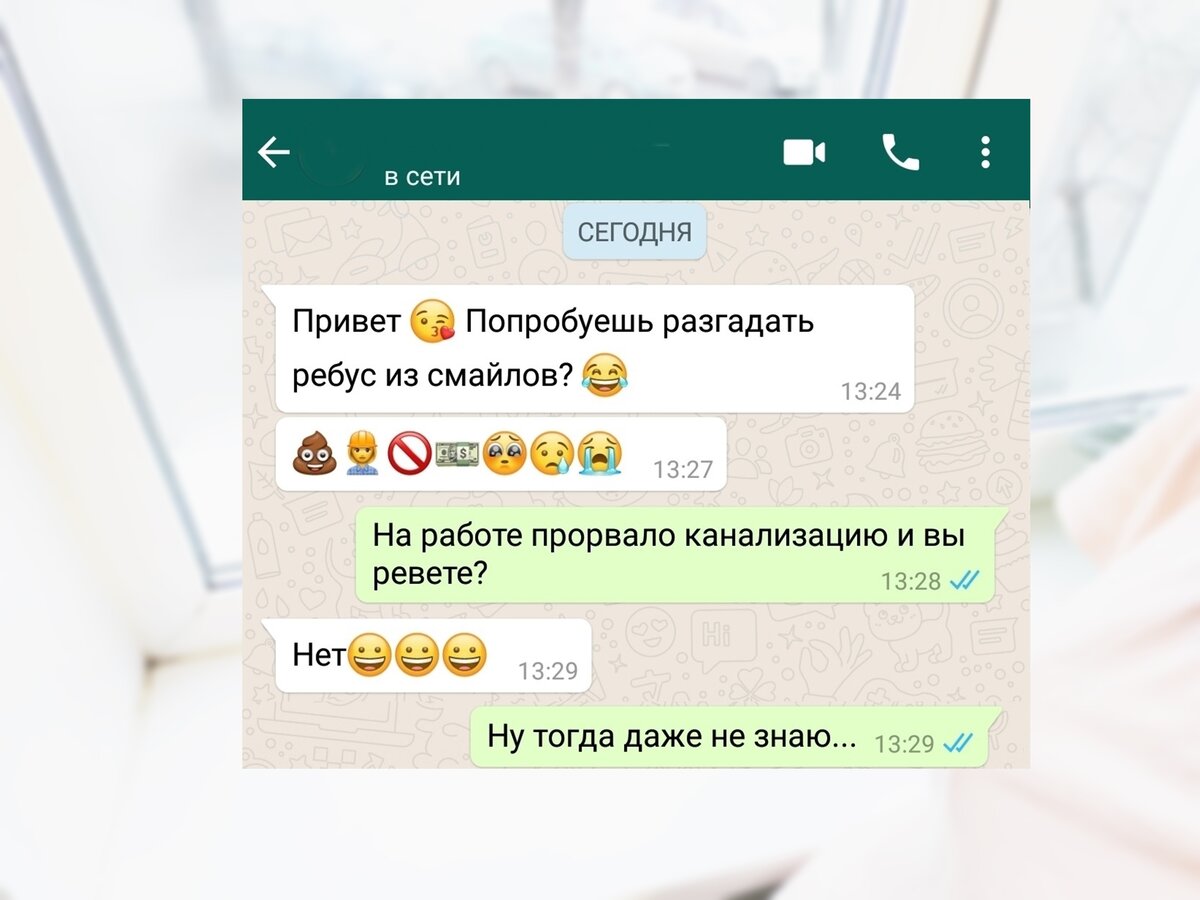 Пробую разгадать ребус из смайлов, который жена прислала в Whatsapp |  Заметки молодого отца | Дзен