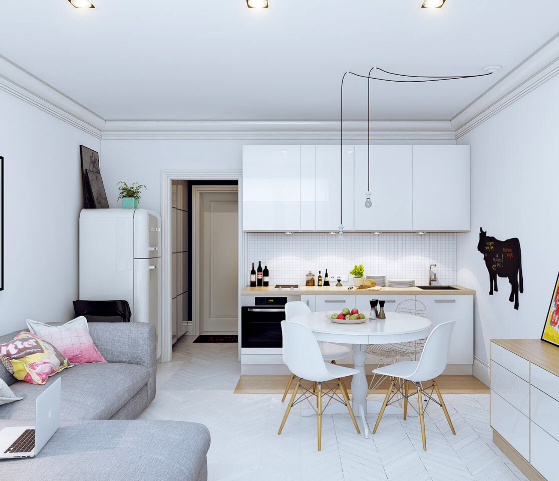 Дизайн интерьера однокомнатной квартиры 30 кв. м.: идеи планировки и оформления