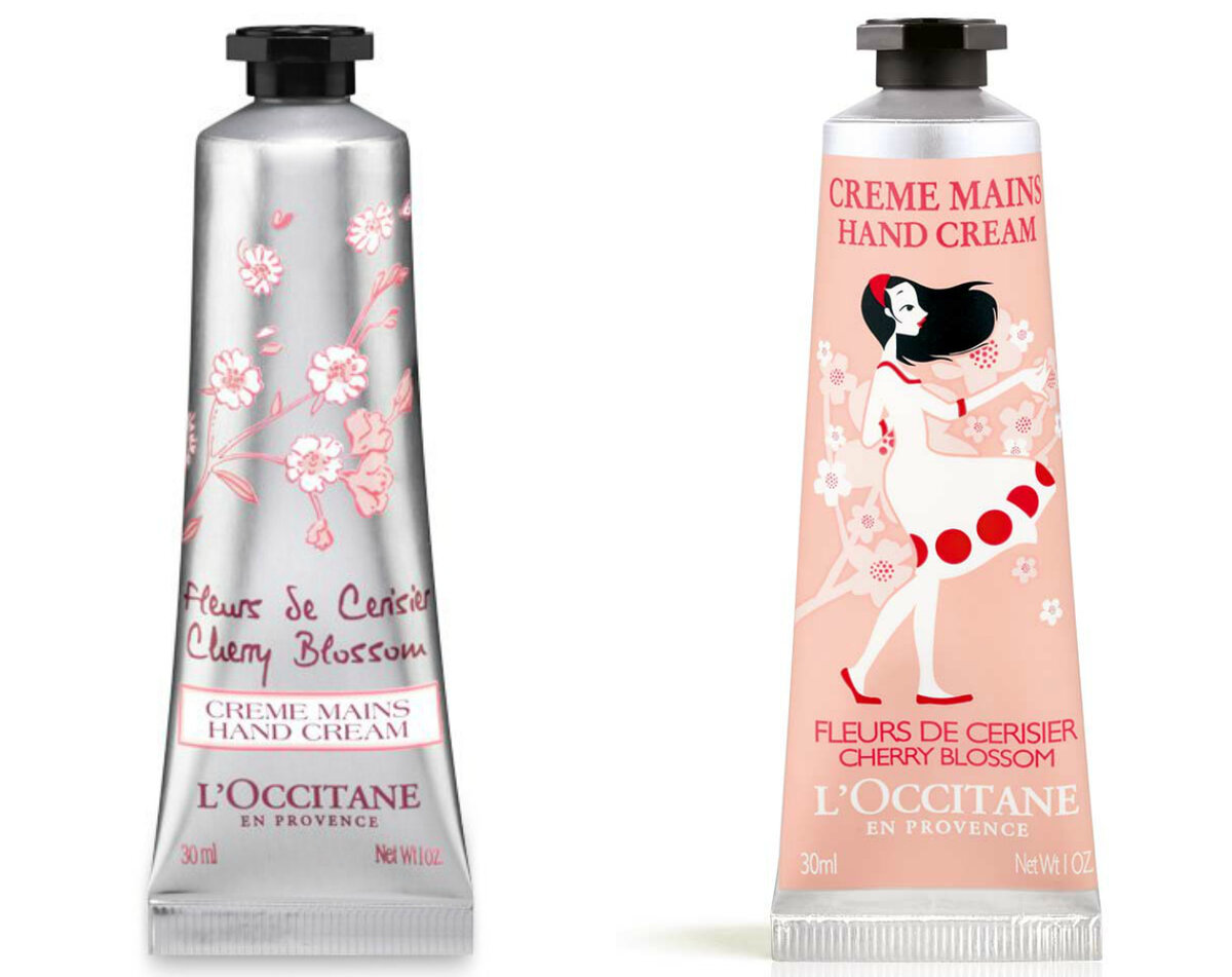 Крем для рук L'occitane Fleurs de Cerisier (Вишневый цвет) в обычном дизайне и в "эксклюзивном"