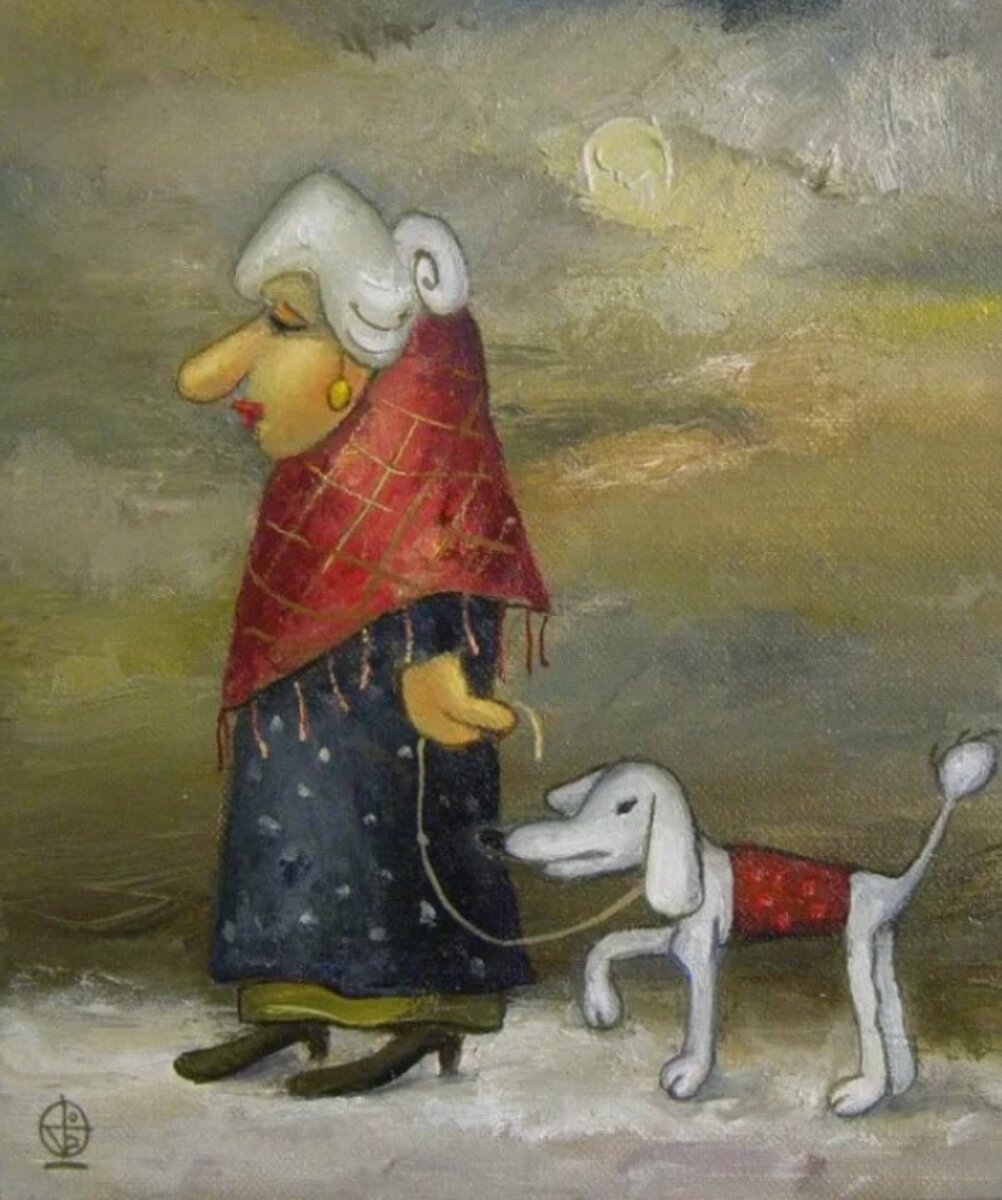 Бабка с собакой