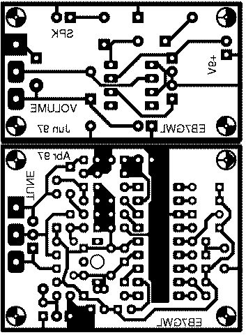 Рис.2. Чертеж печатной платы со стороны проводников