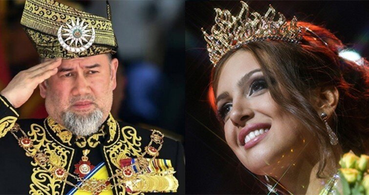 Королева красоты (Оксана Воеводина) и просто Король (Малайзии)  - Мухаммад V Келантан Султан Muhammad V Faris Petra