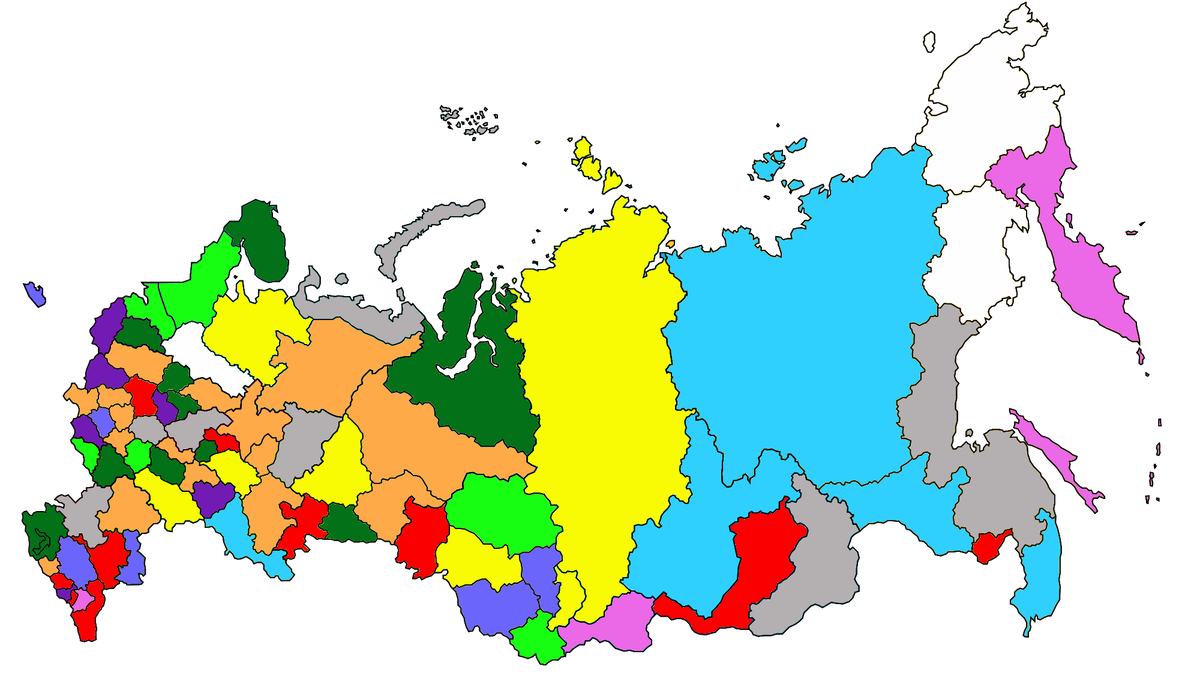 Карта регионов для презентации