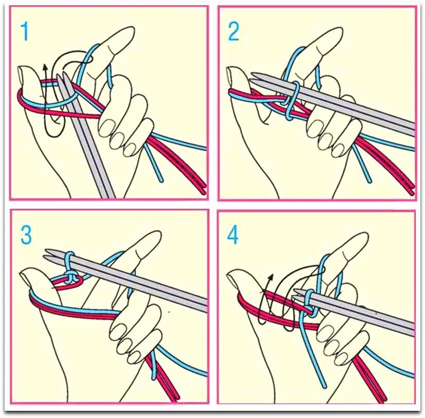 Начинаем вязать – Видео уроки вязания » Урок №7 – Вязание спицами – “Двойной набор петель”