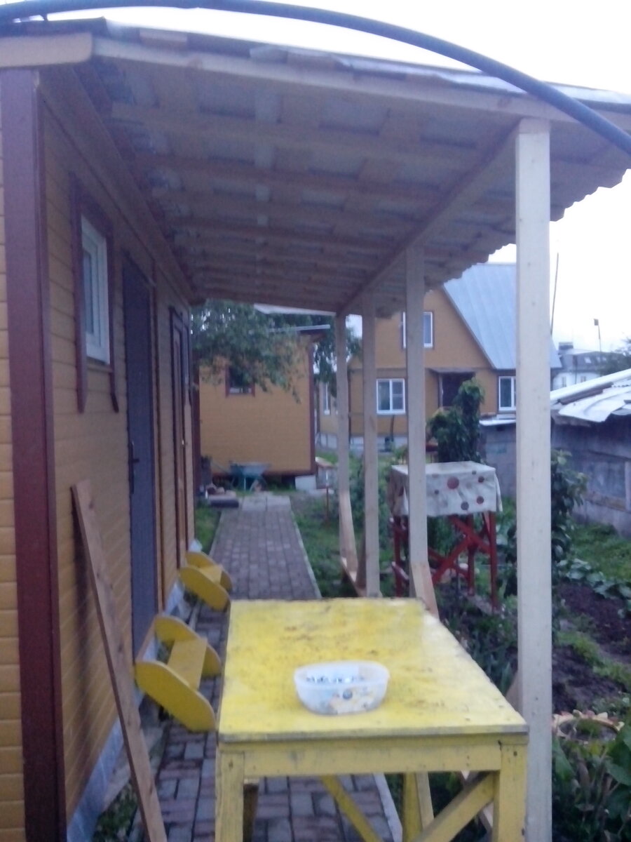 Бытовка с навесом своими руками