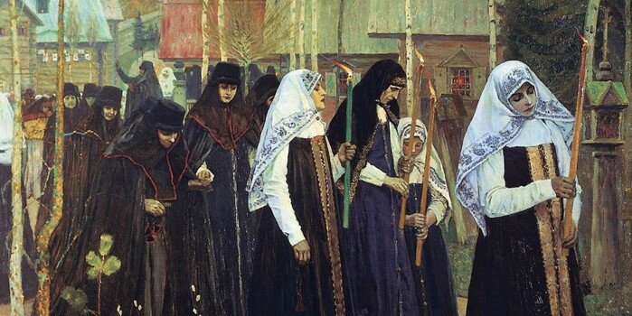 Картина М. В. Нестерова из жизни староверов "Великий постриг"