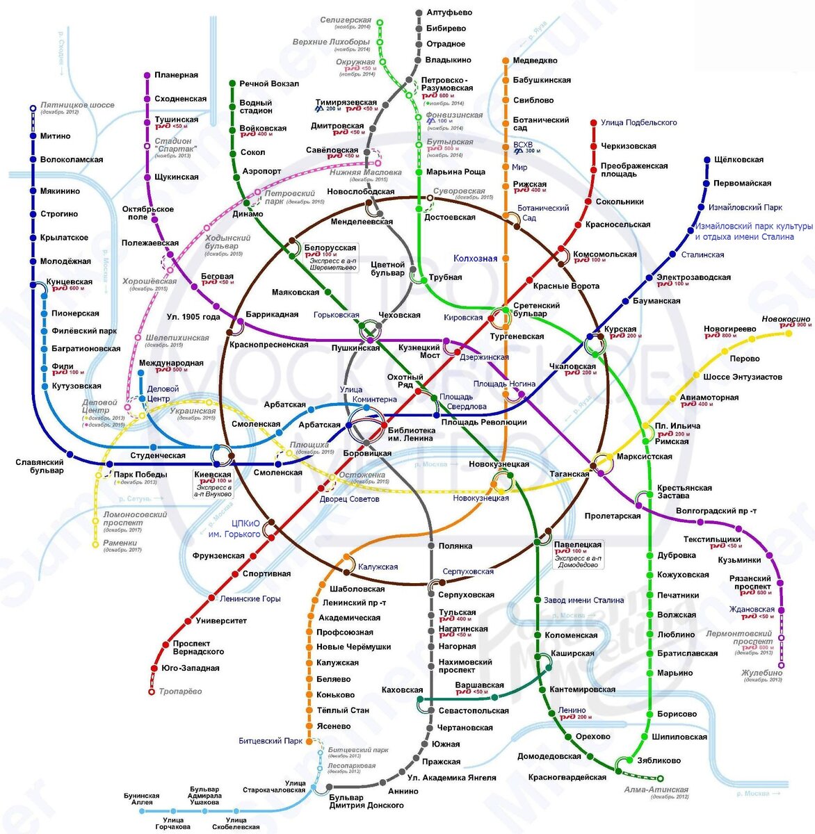Карта метро 2015 года москва