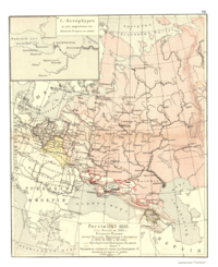 Основная статья: Кючук-Кайнарджийский мирный договорКарта Российской империи с указанием территориальных приобретений по Кючук-Кайнарджийскому договору
