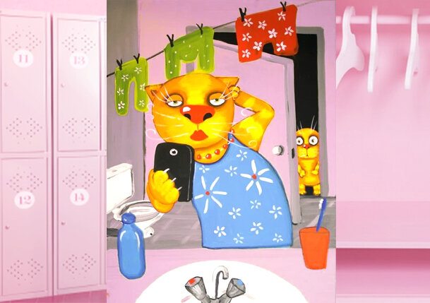 В коллаже использована картина Васи Ложкина