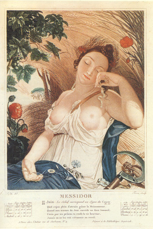 Лист печатной версии французского революционного календаря