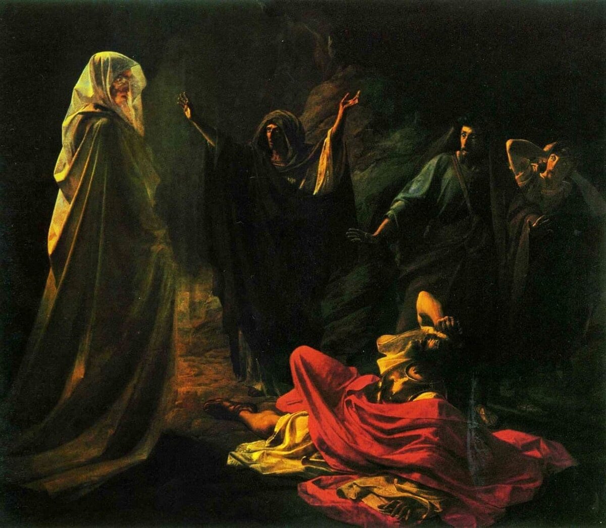 Николай Николаевич Ге «Саул у Аэндорской волшебницы», 1856 