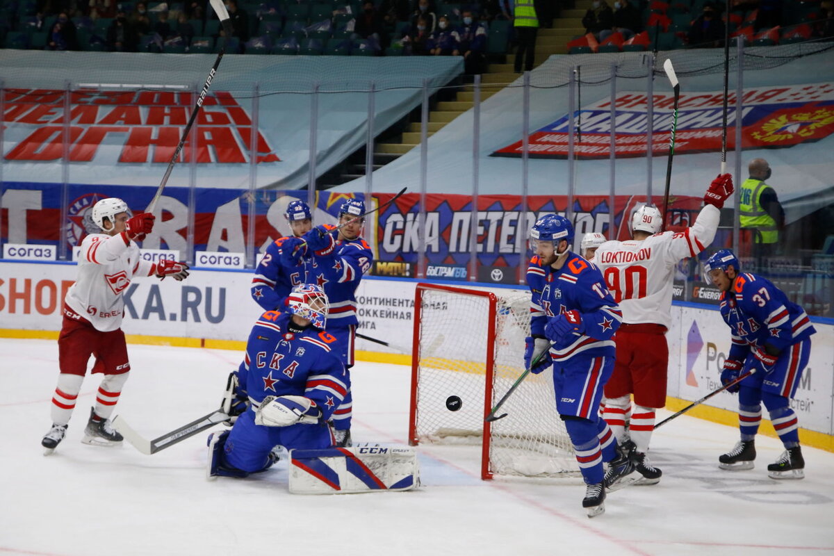 Московский "Спартак" обыграл СКА в овертайме со счётом 2:1, фото: Максим Константинов, P1spb.ru