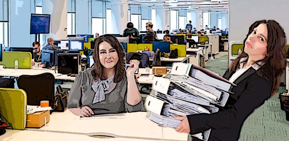 Наставница эксплуатирует стажера. Иллюстрация