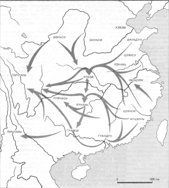 Расселение китайцев в ходе демографического бума и земледельческой революции