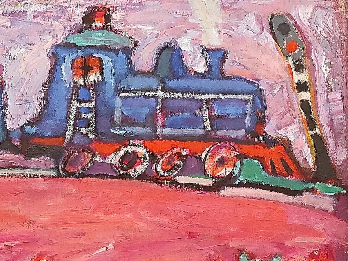 Фрагмент картины «Паровоз» Олег Горохов.

Холст, масло, размеры 110х80 см, 2001 г.