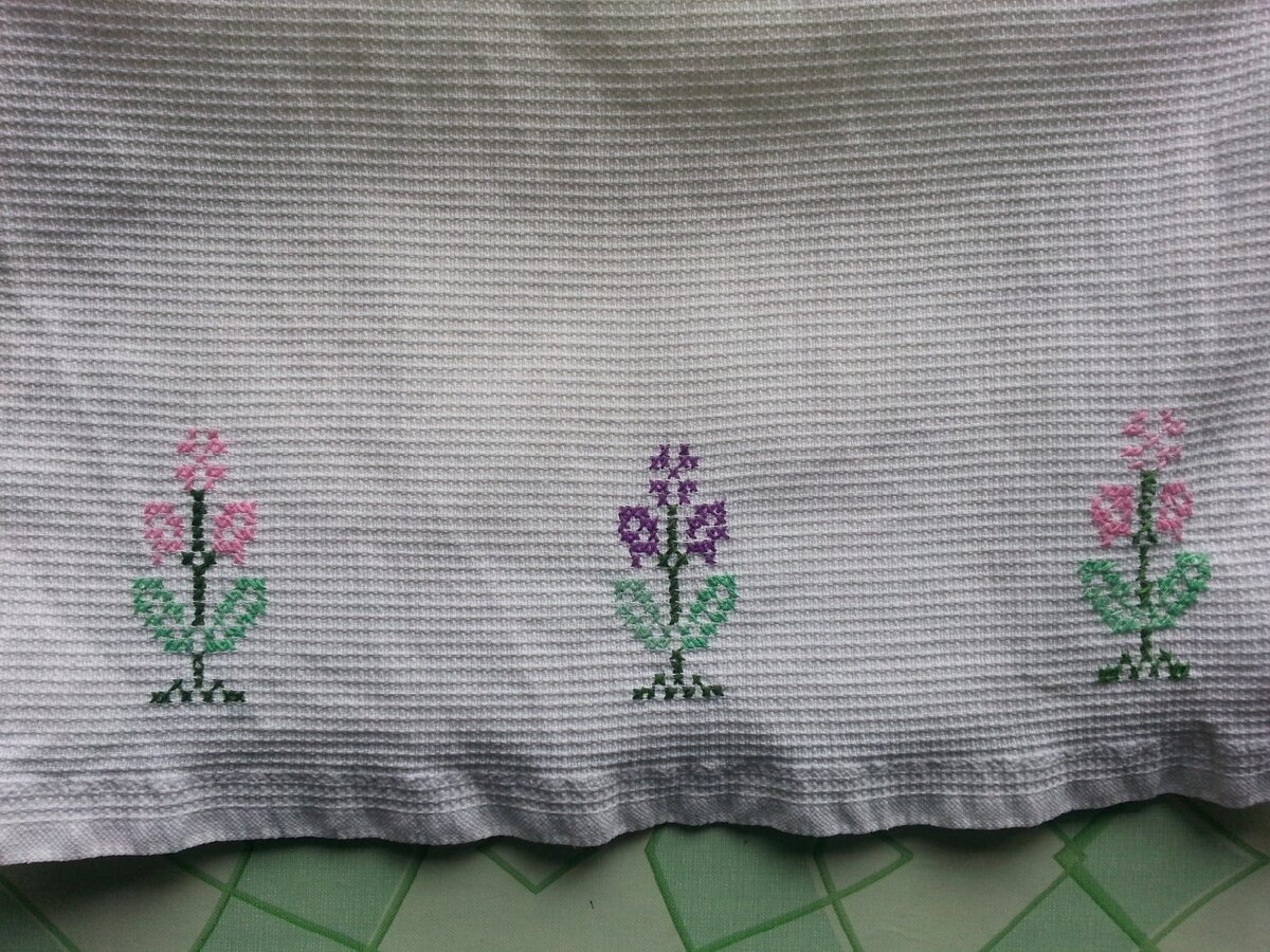 Первая вышитая работа - полотенце