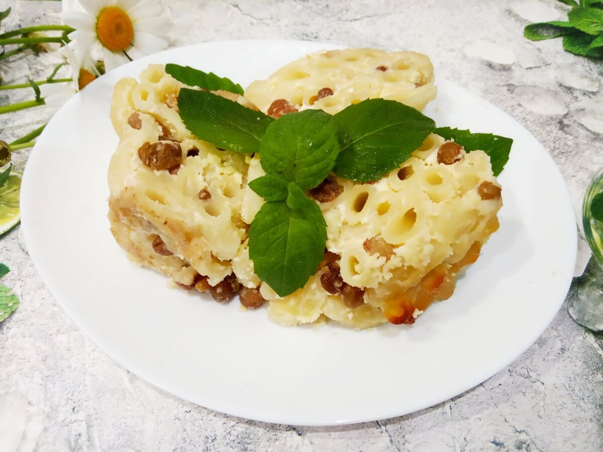 Запеканка из макарон, творога и изюма, просто и вкусно | Кулинарный блог  Галины Кундиус | Дзен