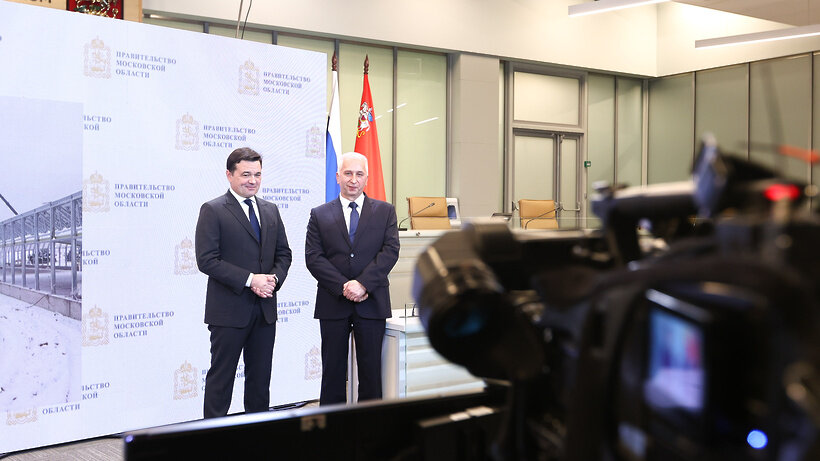    Губернатор Московской области Андрей Воробьев на совещании с Владимиром Путиным в режиме видеоконференции © Антон Чернов, «Подмосковье Сегодня»