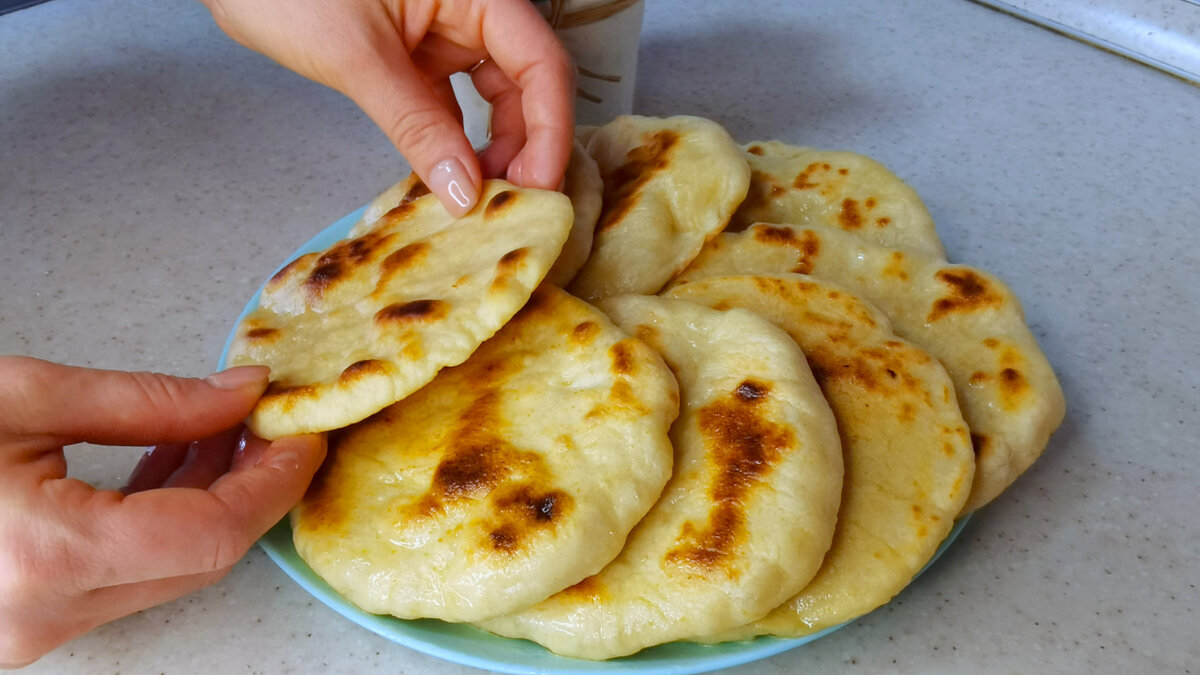 Лепёшки на сухой сковороде (вместо хлеба)