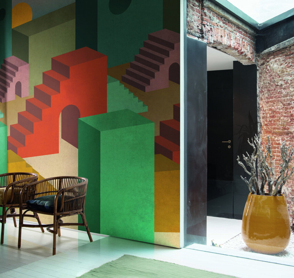 Яркое геометрическое панно Aquarelle Casa Merida