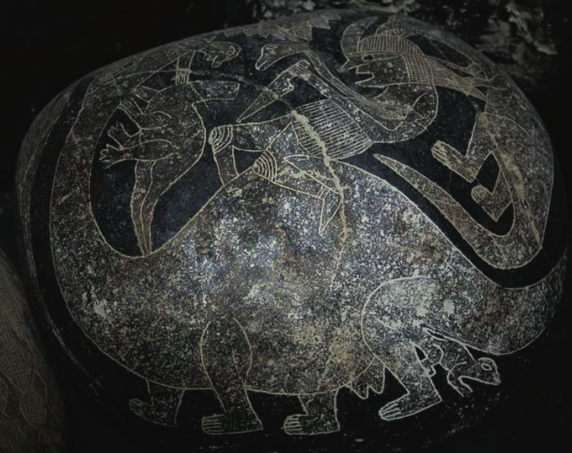 Живородящий динозавр. Изображение взято из книги А. Ю. Склярова «Перу и Боливия задолго до инков», издательство ВЕЧЕ, 2011