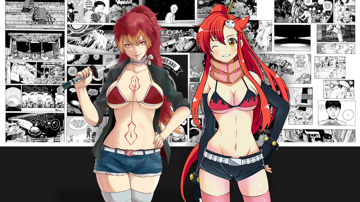 1. Ёко Литтнер (Гуррен Лаганн) и Сюра Киригакуре (Синий Экзорцист) загружается...
